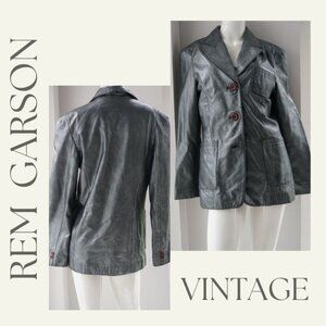 Rem Garson Grey/Silver Genuine leather jacket Size Large